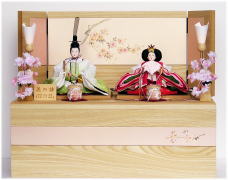 古代桜刺繍雛 収納親王飾り